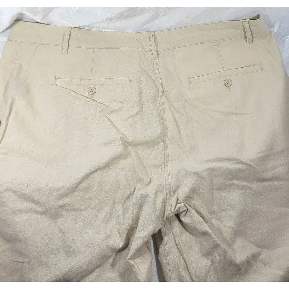 American Tall Men's Linen Blend Woven Shorts - Sandstone - Size 38T - 10" Inseam - Picture 4 of 5